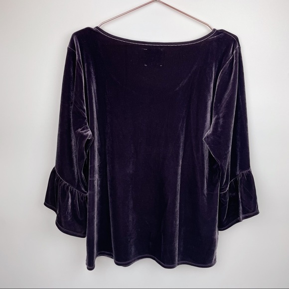 Lyssé Remy Velvet Bell Sleeve Top Amethyst - Picture 6 of 8